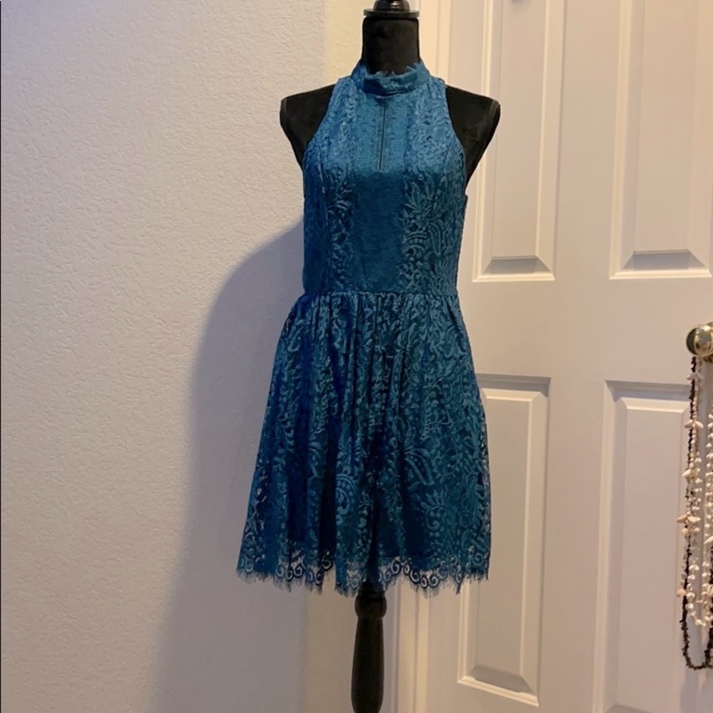 Lace overlay dress